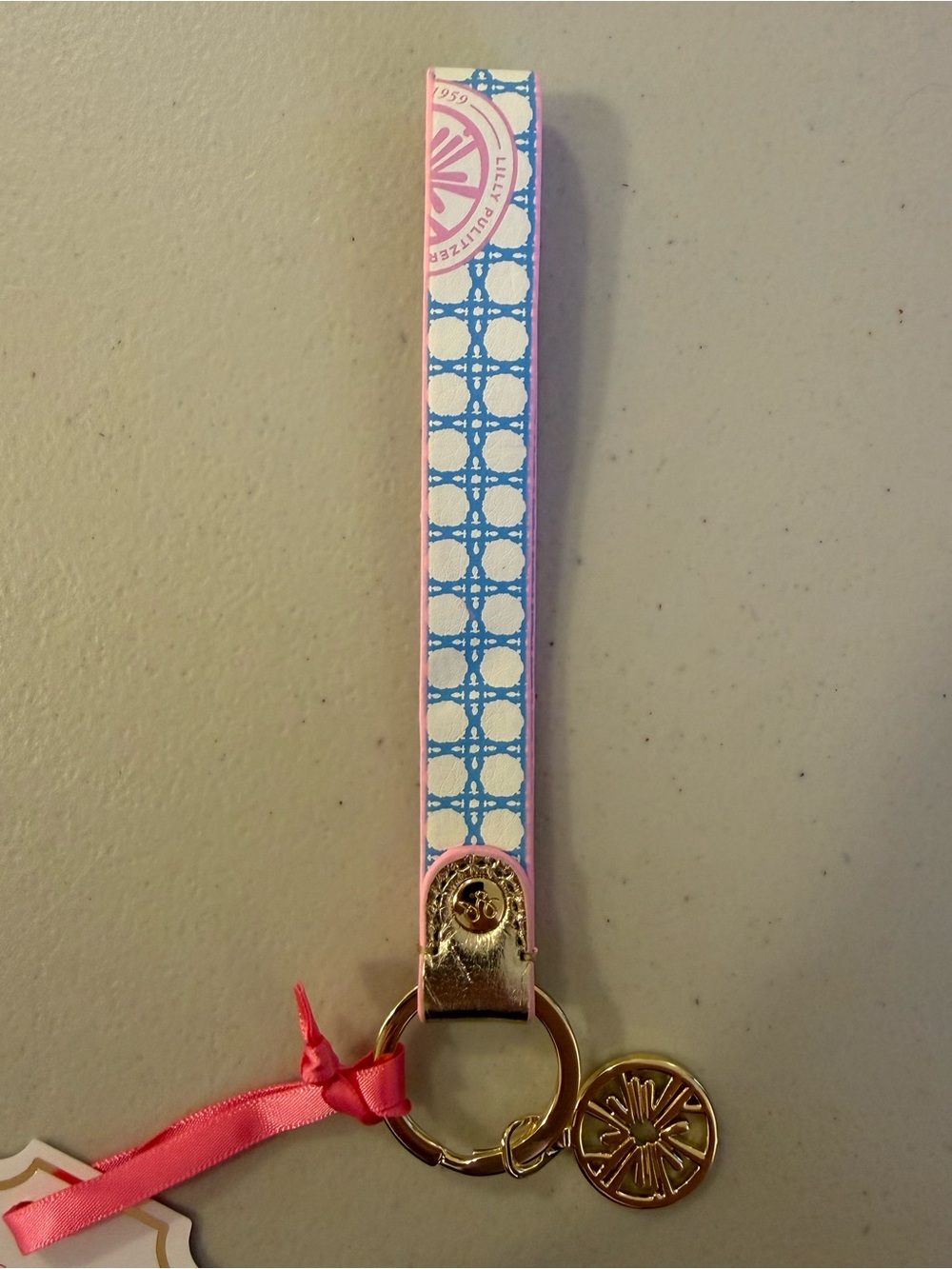 Lilly Pulitzer Strap Keychain in ‘Frenchie Blue Caning’ - *NWT* - Picture 6 of 16